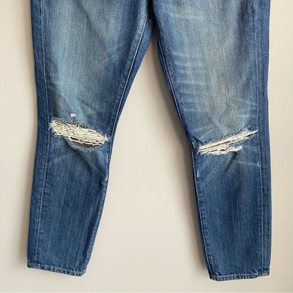 Frame Denim Le Boy Distressed Straight Leg Jeans in Kirkwall - Picture 3 of 9